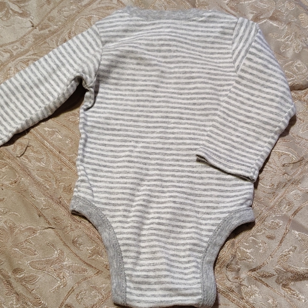Gray Striped Kids One Piece - Picture 3 of 3
